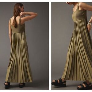 Anthropolgie: “Mare Mare” Pleated Maxi Dress with sweater topper